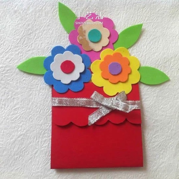 Use sponge paper to make Mothers Day greeting cards, handmade beautiful flower cards DIY