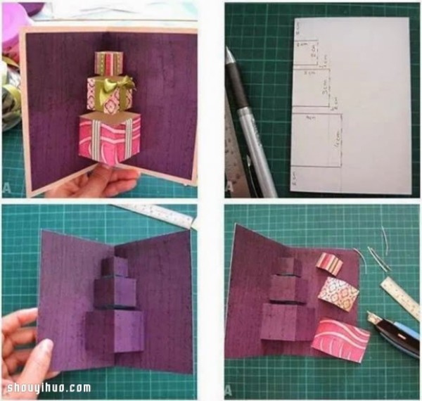 DIY handmade illustrated tutorial for Christmas three-dimensional greeting cards