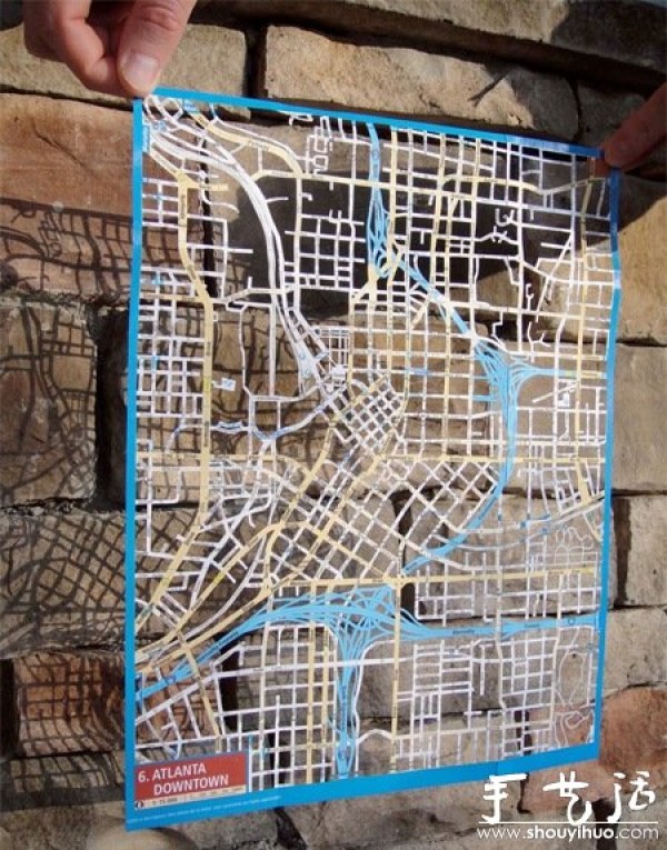 Map paper-cut art