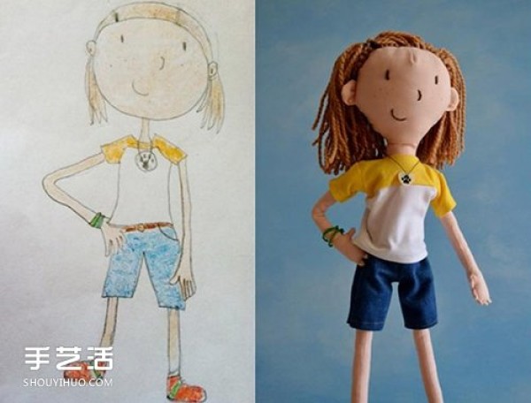 Creative handmade graffiti doll pictures make childrens imagination become reality