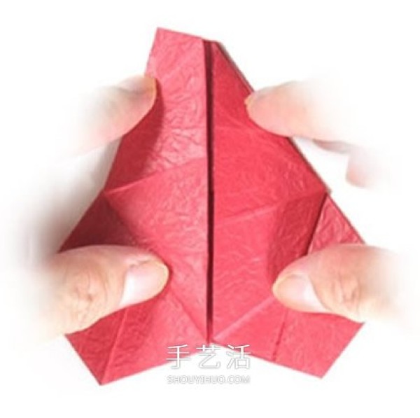 How to fold a five-petal rose and illustrate the steps for origami a five-petal rose