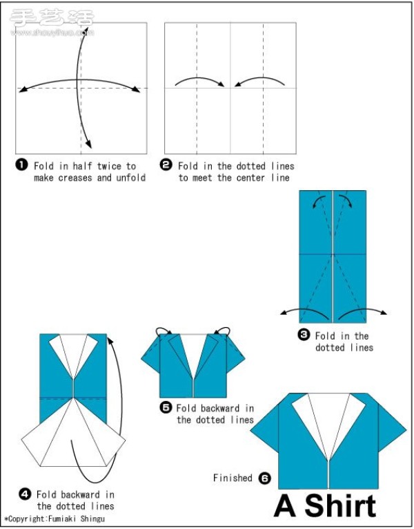 A collection of beautiful origami clothes illustrated tutorials