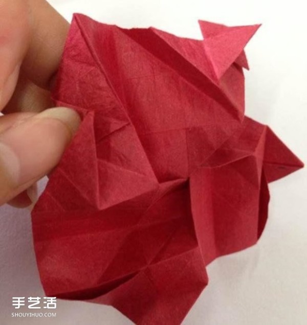 Super detailed illustration of how to fold Kawasaki rose, including flowers and receptacles