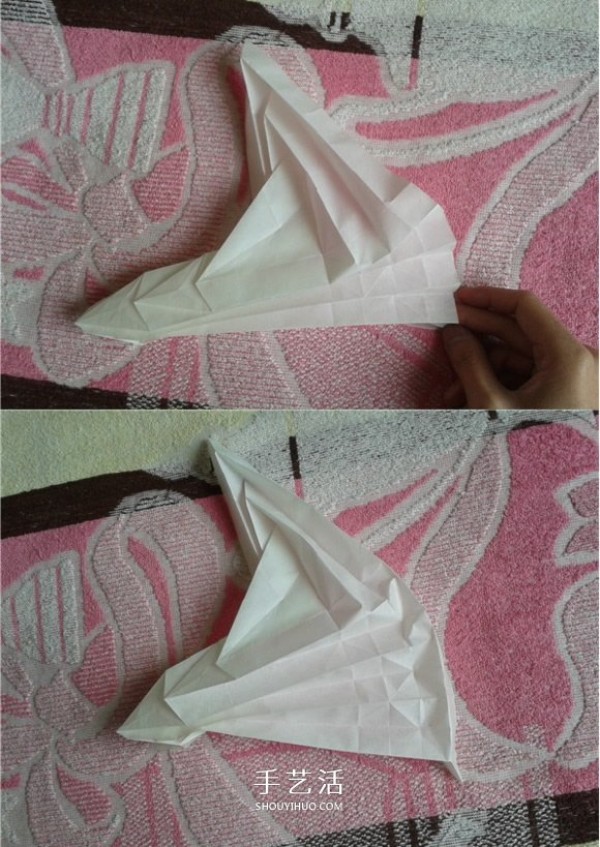 Victors folding method illustrates the steps of a complex origami passenger plane