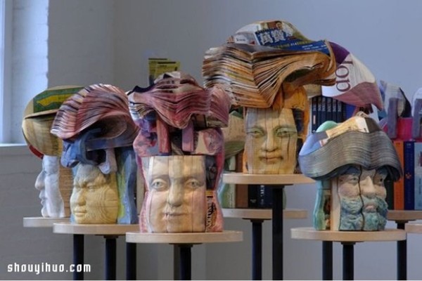 Paper Sculpture: Use old book waste to carve exquisite handmade art