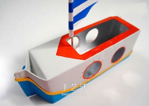 Use a milk carton to make a sailboat, how to make a small boat out of waste materials for young children