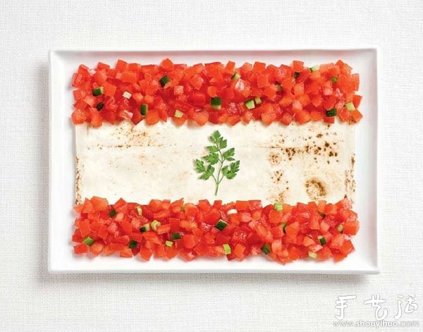 Flag made of food