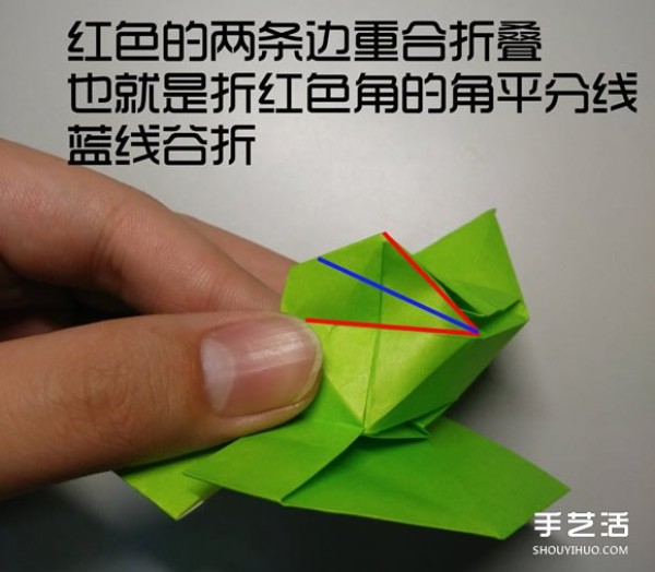 Three-dimensional duck origami step-by-step drawing and duck folding tutorial illustration