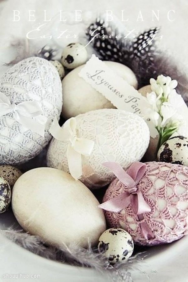 Beautiful hand-painted and carved DIY handmade art of egg shells