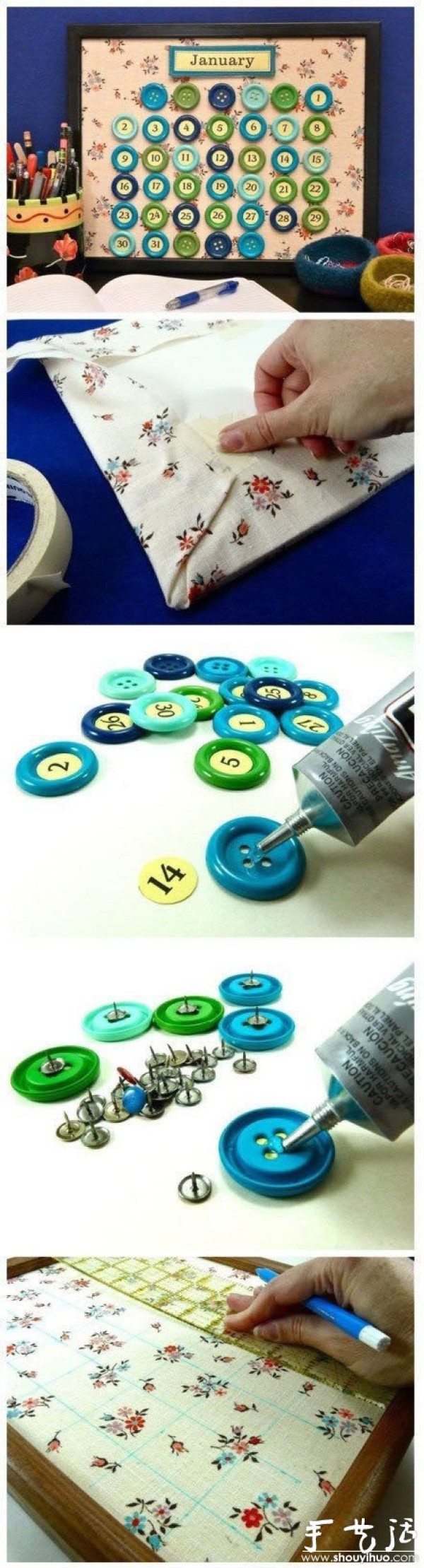 Handmade method of button decorative painting