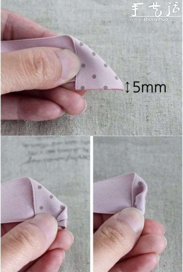 Handmade DIY tutorial for hair accessories: rose hair tie