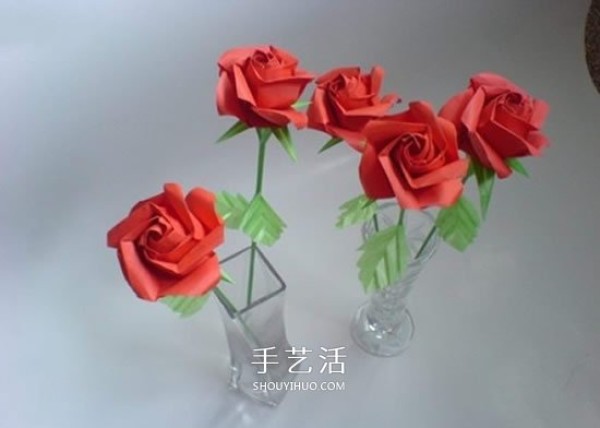 Detailed PT rose folding diagram and handmade PT rose origami tutorial