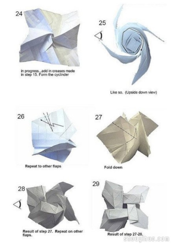 How to Fold Fuquan Roses, Fuquan Rose Folding Illustrated Tutorial