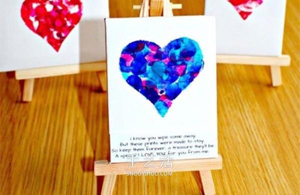 How to draw beautiful and romantic Valentines Day love cards with finger prints