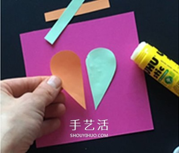 How to make a cute love greeting card from a cartoon-style Valentines Day card