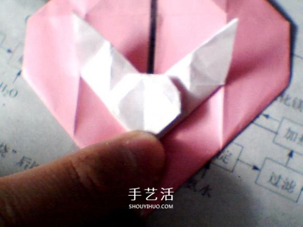 Illustrations on how to fold Valentines Day love origami with wings to make a perfect match