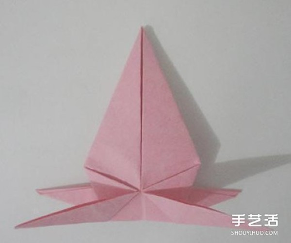 Handmade origami peach step by step diagram, peach folding illustrated tutorial