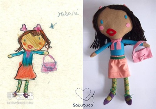 Creative handmade graffiti doll pictures make childrens imagination become reality