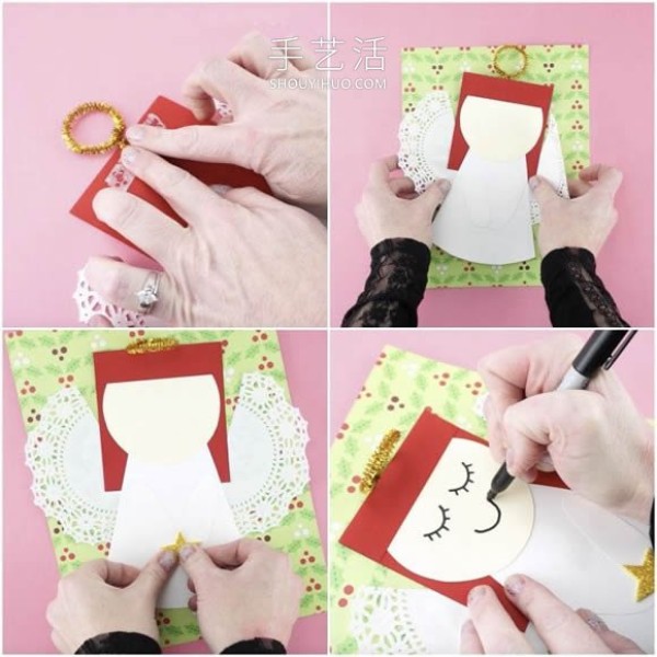 Illustrated tutorial on how to make simple homemade angel cards