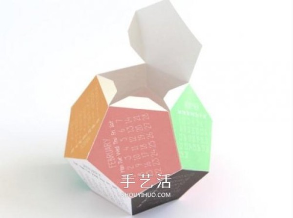 How to make a 12-hedron calendar, tutorial on making a three-dimensional calendar from cardboard