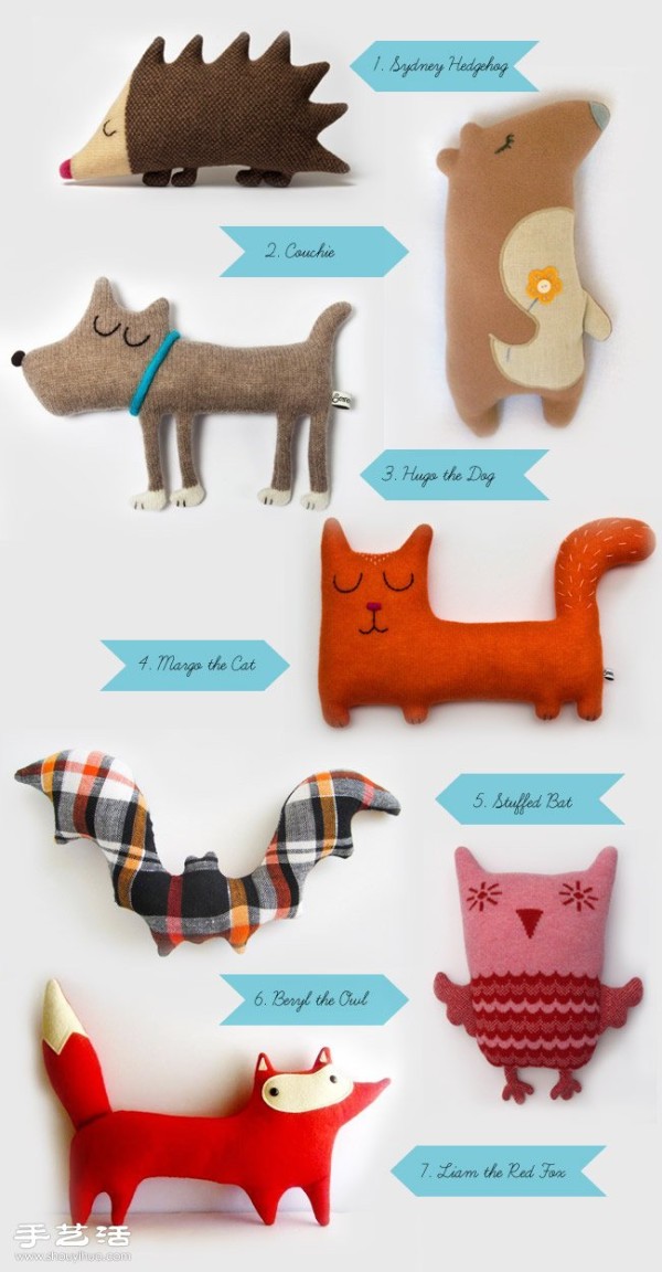 Super cute handmade fabric animal dolls