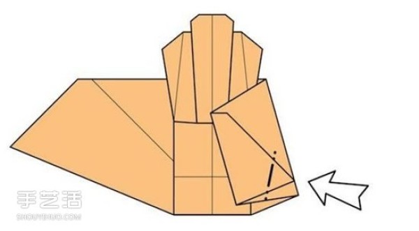 Illustration of the folding method of the origami sofa chair and the folding steps of the handmade sofa chair