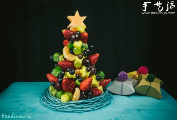 DIY fruit Christmas tree super interesting fruit platter production