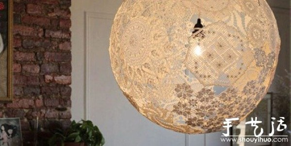 DIY handmade method of lace chandelier