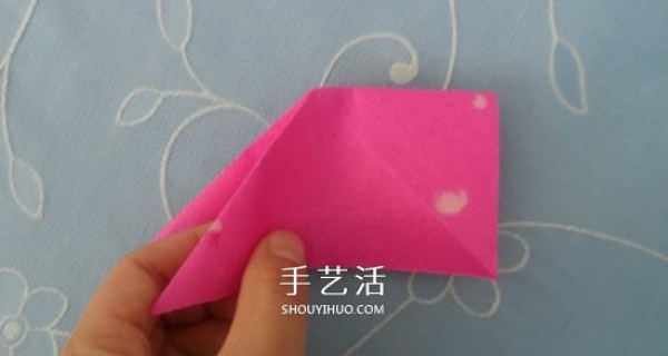 Childrens origami peach tutorial with simple instructions on how to fold a peach