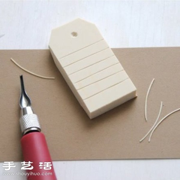 Paper label + eraser DIY handmade label seal