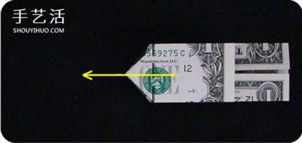 Tutorial of dollar origami ring, folding method of diamond ring with illustrations of banknotes