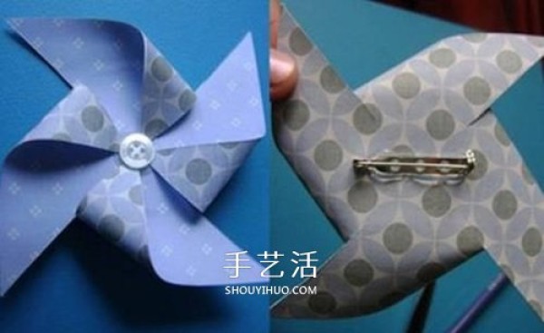 The simplest paper pinwheel folding method, cute childrens corsage DIY