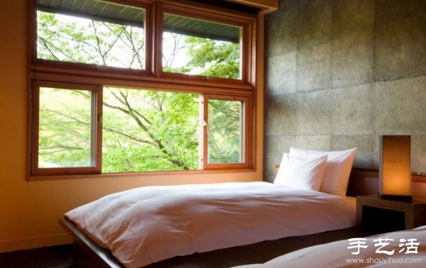 Japanese hotel decoration design that blends into natural landscapes