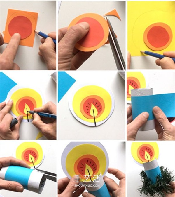 Simple and beautiful Christmas candle making tutorial for children to make Christmas candles