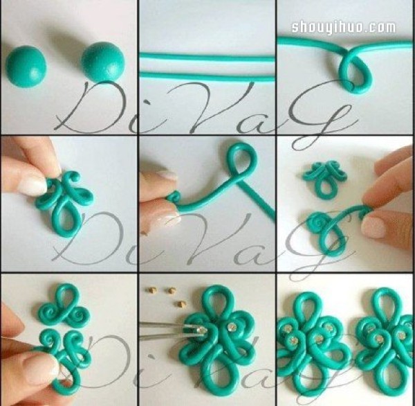 Illustrated tutorial on how to make ultra-light clay flowers by hand DIY