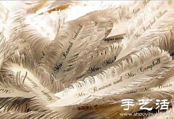 Paper/non-woven fabric + iron wire handmade romantic feathers