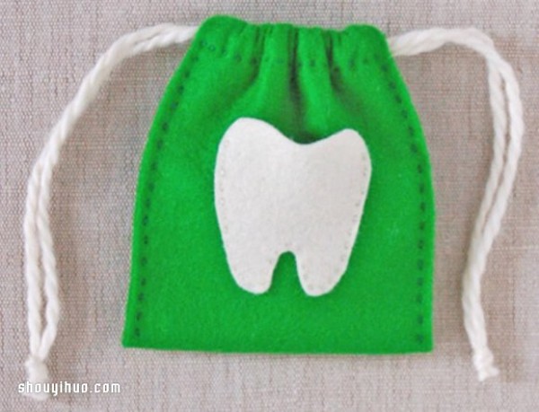 Homemade love tooth collection bag, cute tooth storage bag handmade