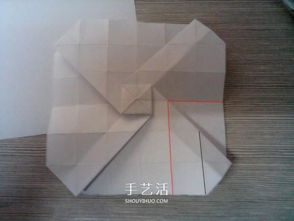 Illustration of how to fold the eight-petal Kawasaki rose, origami eight-petal Kawasaki rose