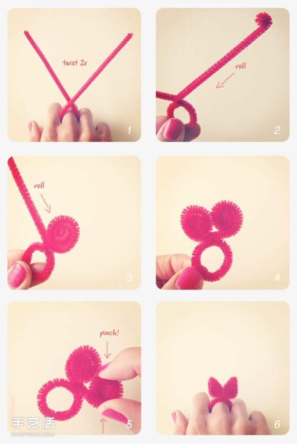 Homemade ASOS Rabbit Ears Ring Twist Stick Ring DIY Illustrated Tutorial