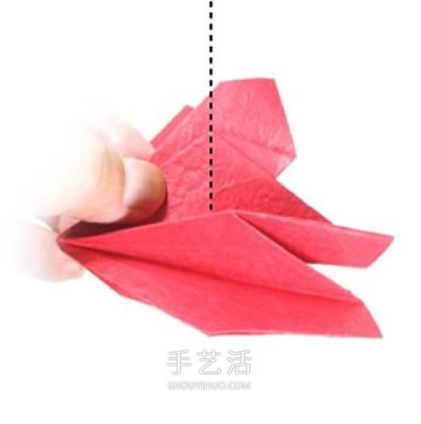 How to fold a five-petal rose and illustrate the steps for origami a five-petal rose