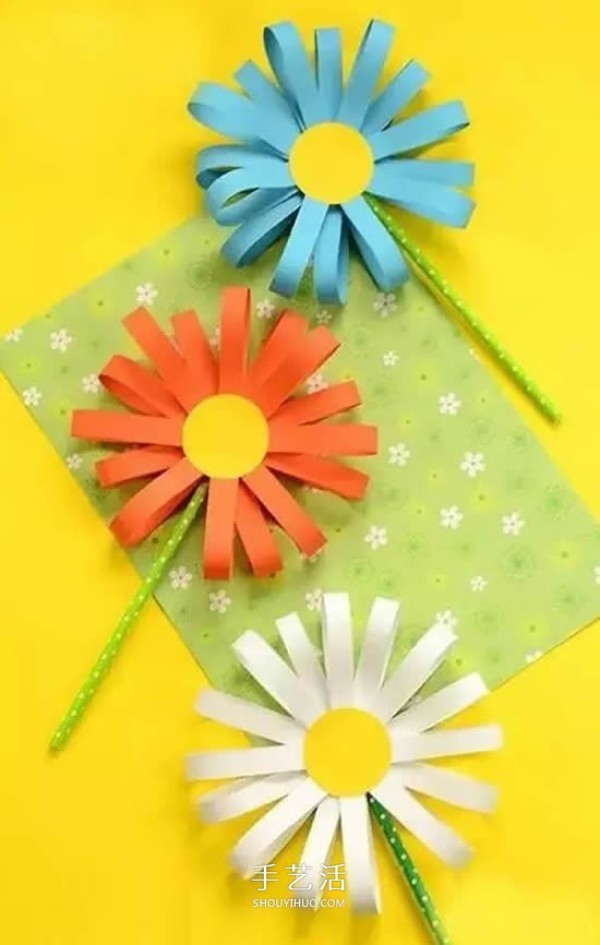 How to make beautiful and cute chrysanthemums from cardboard by childrens handicrafts during Double Ninth Festival