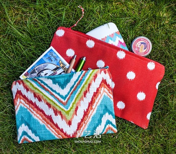 How to make a non-woven zipper bag and an illustration of a homemade fabric zipper bag