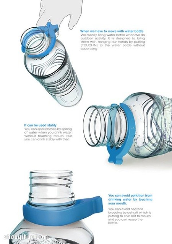 Touchin water bottle holder allows you to drink water easily without touching your mouth