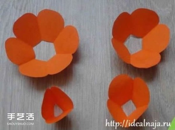 A simple folding method of a paper rose with illustrations of the steps of origami rose leaves