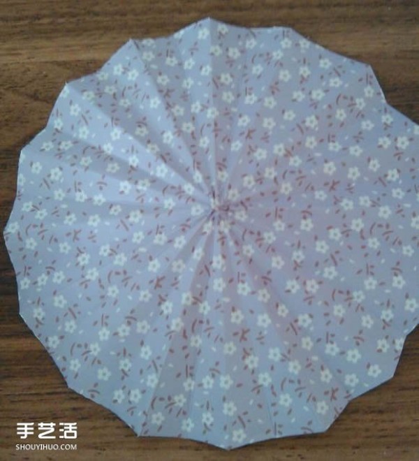 DIY oil-paper umbrella making tutorial, folding illustration of mini oil-paper umbrella