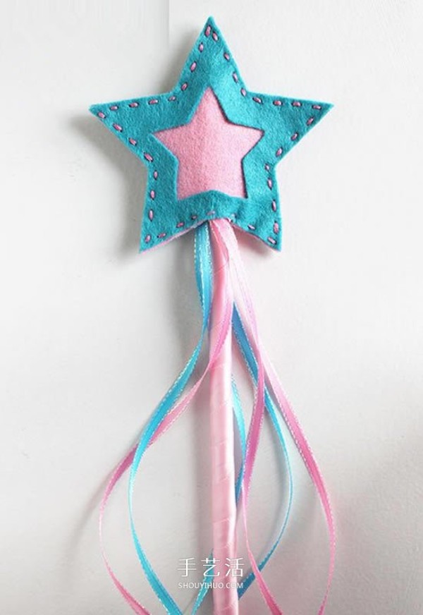 How to make a beautiful magic wand with illustrations of fabric five-pointed star magic wand DIY