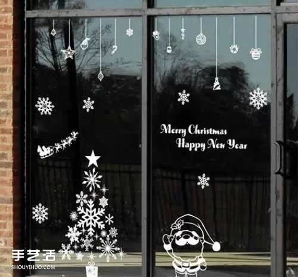 Kindergarten environment creation pictures Christmas window stickers