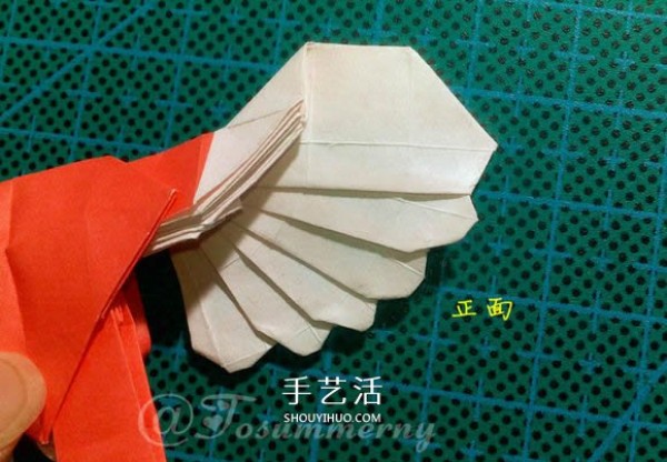 Illustration of how to fold a beautiful origami angel heart ring as a small origami gift for lovers