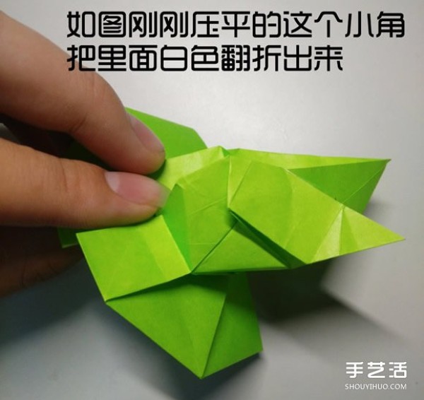 Three-dimensional duck origami step-by-step drawing and duck folding tutorial illustration