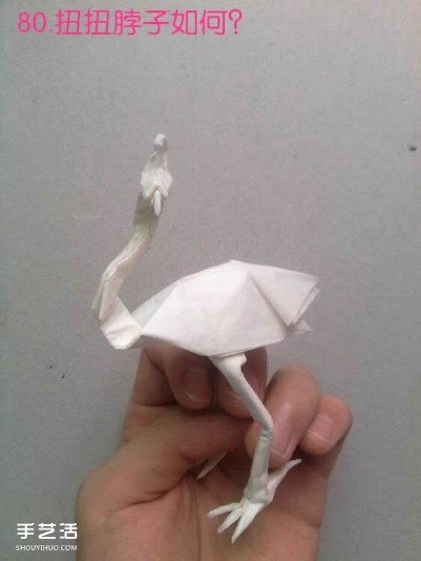 How to fold paper egrets with detailed illustrations of steps for folding three-dimensional egrets